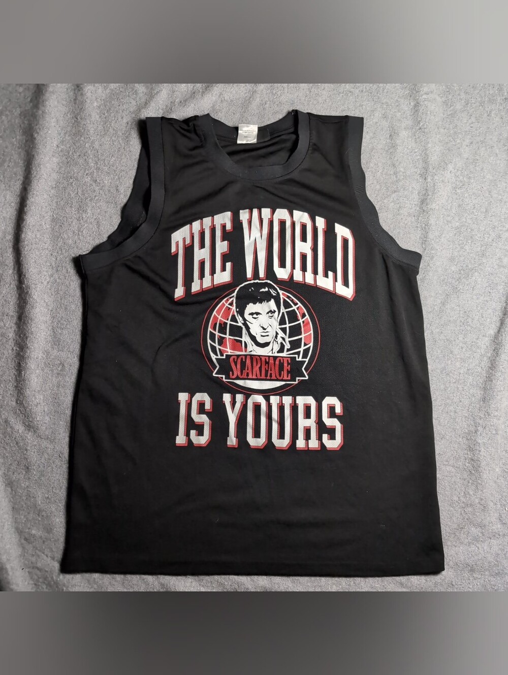 Scarface Movie The World Is Yours Men's Tank Top Black Jersey Gym Workout GUC